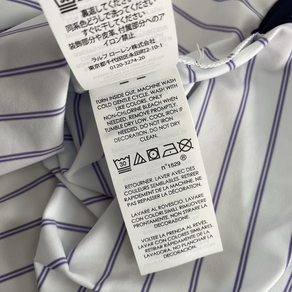 RLX Shirt Men's Large Polo Ralph Lauren 1/15 White Striped UV Golf NWT - Picture 13 of 14